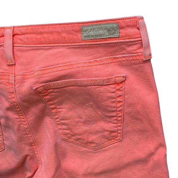 AG Adriano Goldschmied Slim Straight Stevie Ankle Neon Orange Denim Womens Sz 29 - Picture 7 of 7